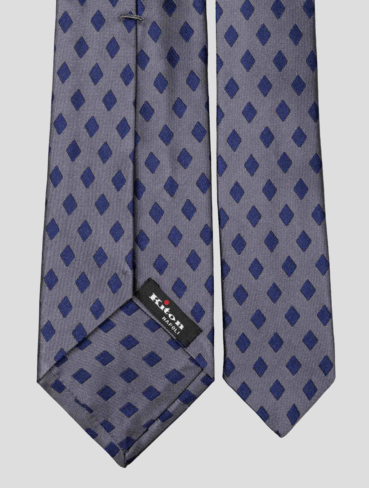 Kiton Gray Blue Silk Tie