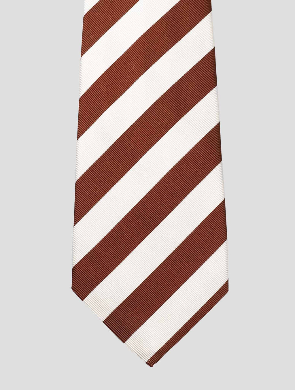 Kiton Kiton Brown White Silk Tie Brown / White 001
