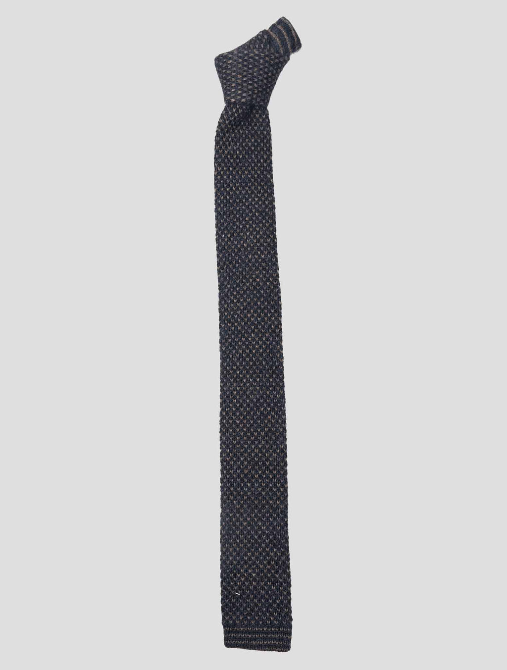 Kiton Kiton Blue Brown Acrylic Alpaca Wool Tie Blue / Brown 000