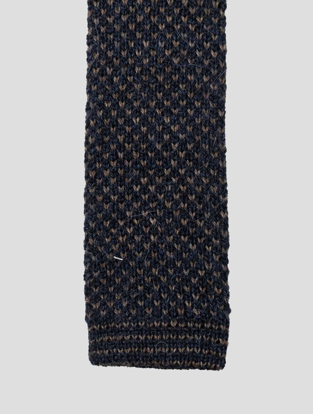 Kiton Kiton Blue Brown Acrylic Alpaca Wool Tie Blue / Brown 001