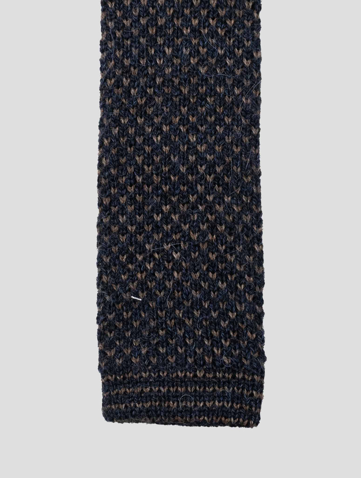 Kiton Kiton Blue Brown Acrylic Alpaca Wool Tie Blue / Brown 001