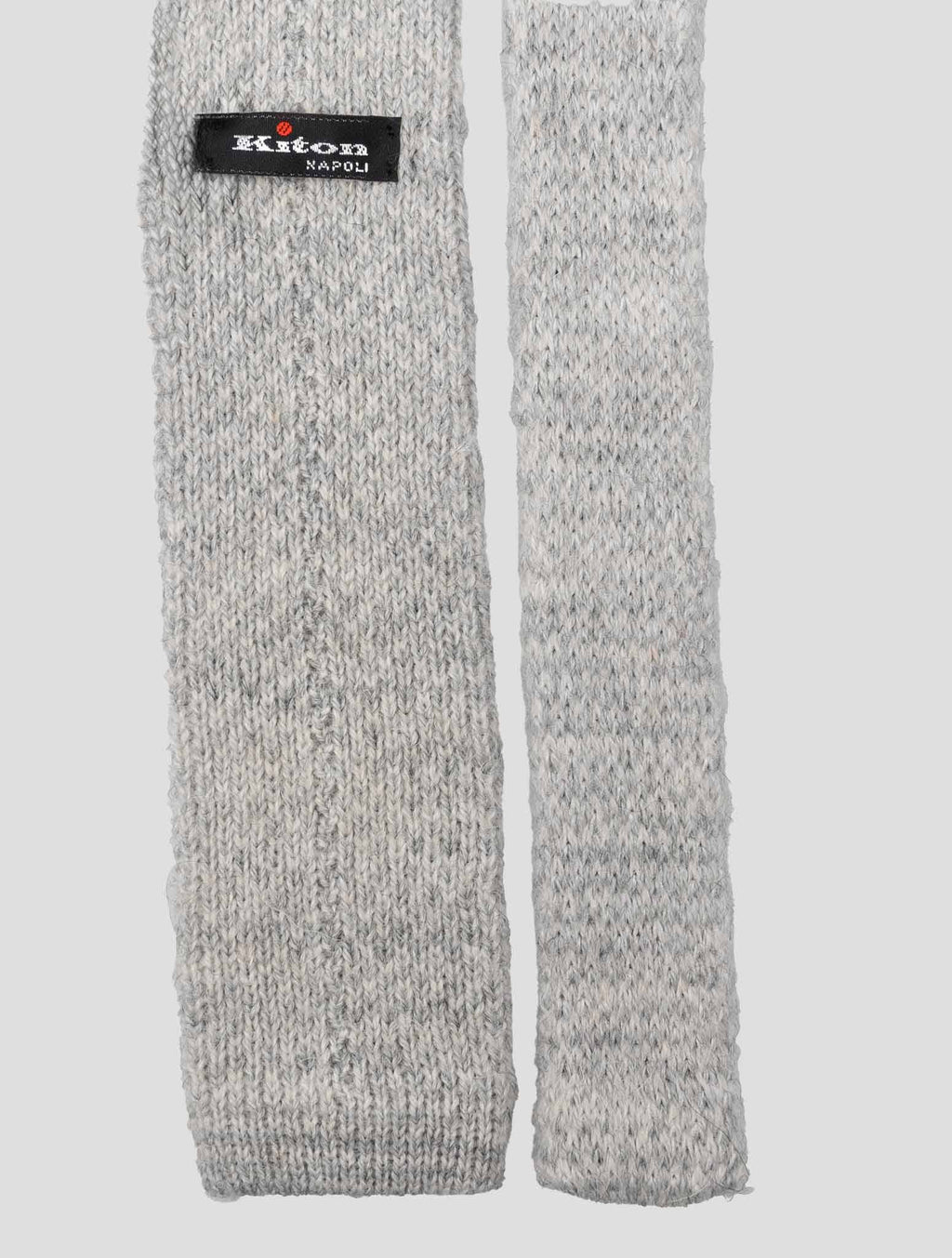 Kiton Gray Acrylic Alpaca Wool Tie