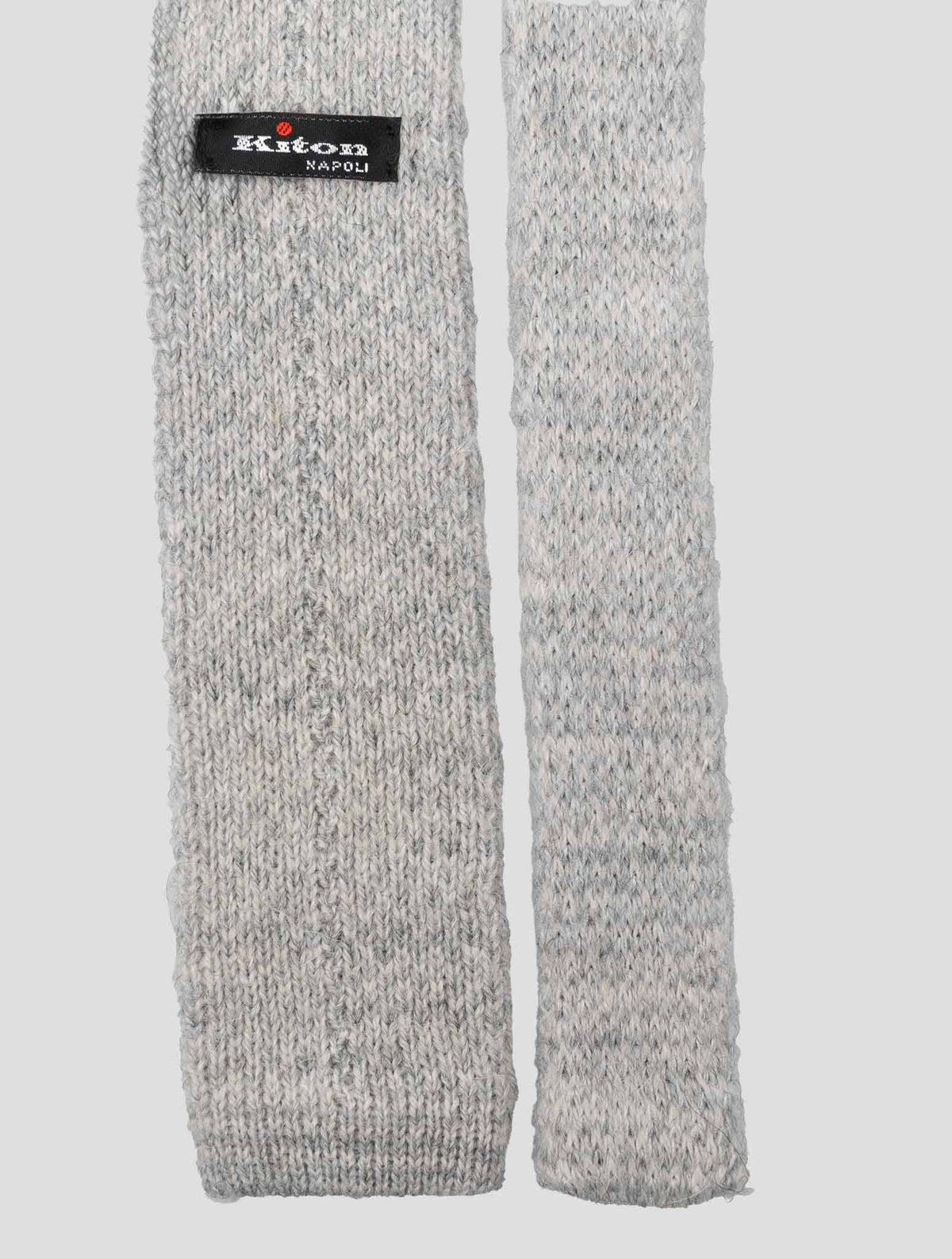 Kiton Gray Acrylic Alpaca Wool Tie