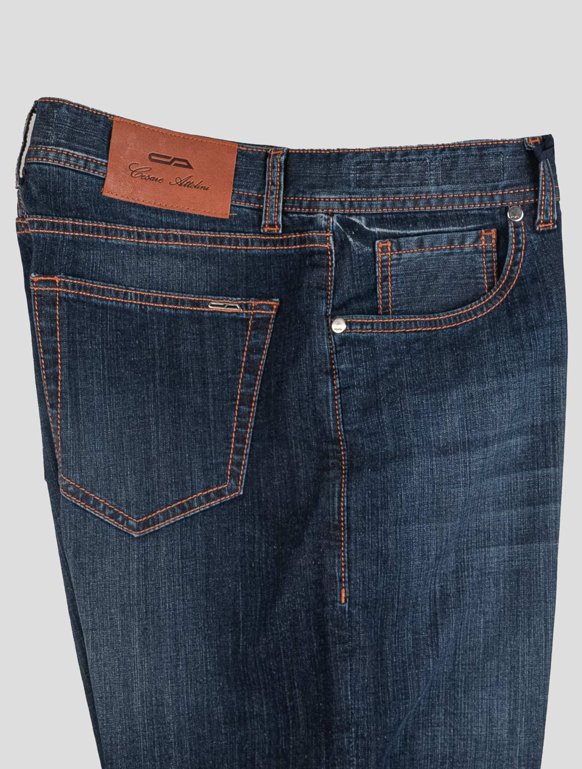 Cesare Attolini Blue Cotton Pu Jeans