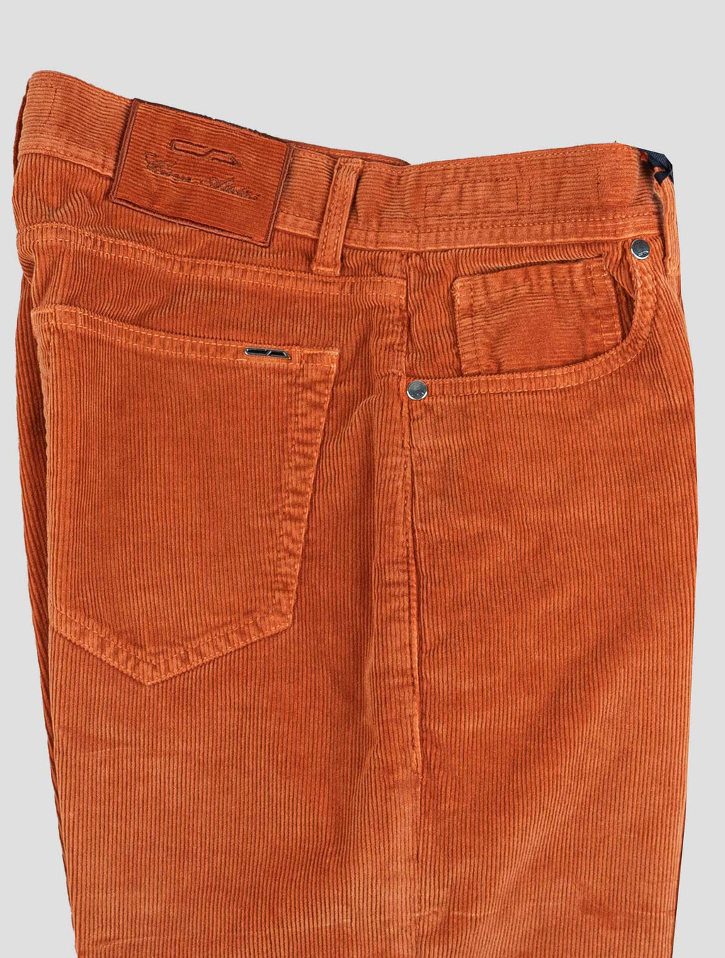Cesare Attolini Orange Cotton Cashmere Ea Velvet Jeans