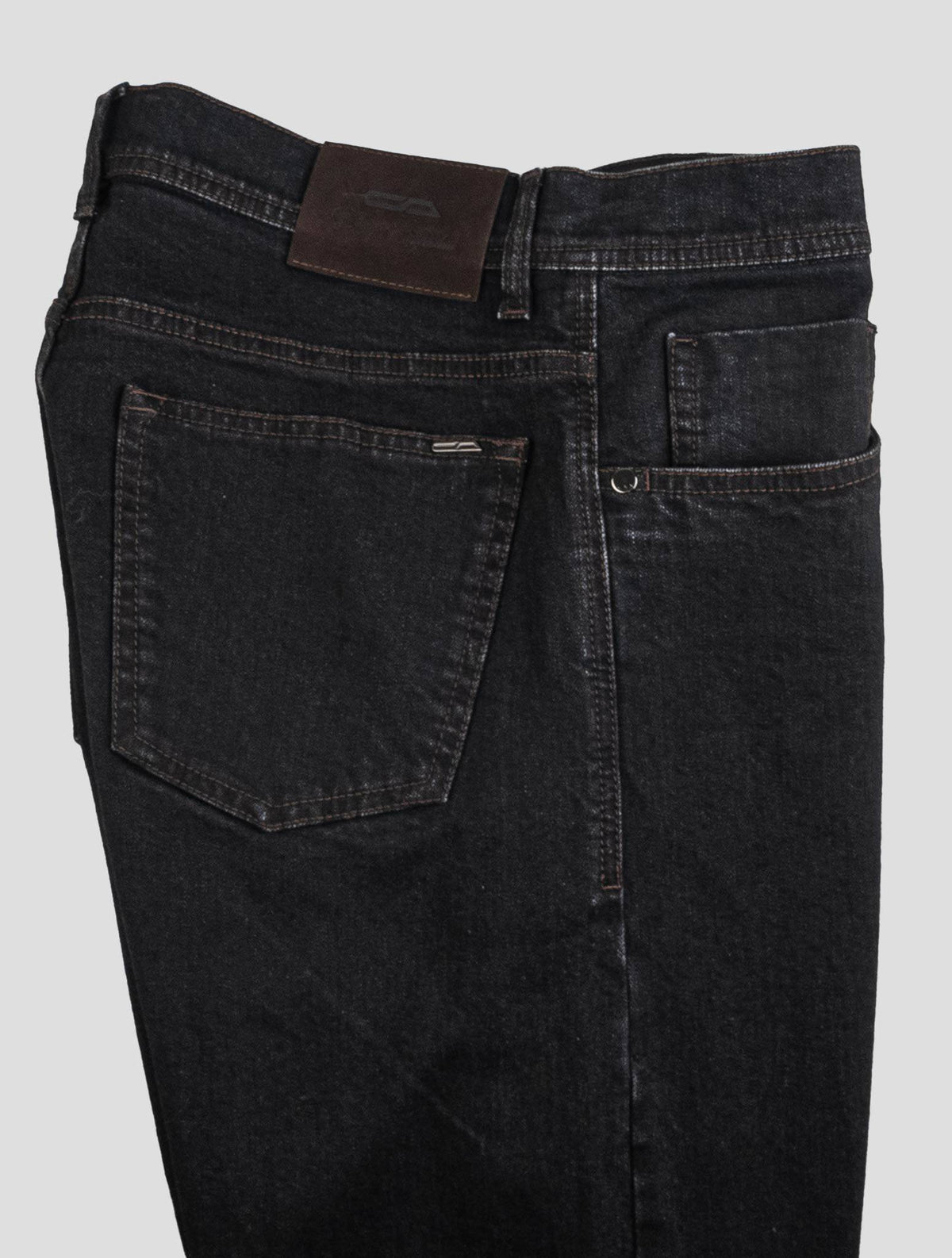 Cesare Attolini Black Cotton Pu Jeans
