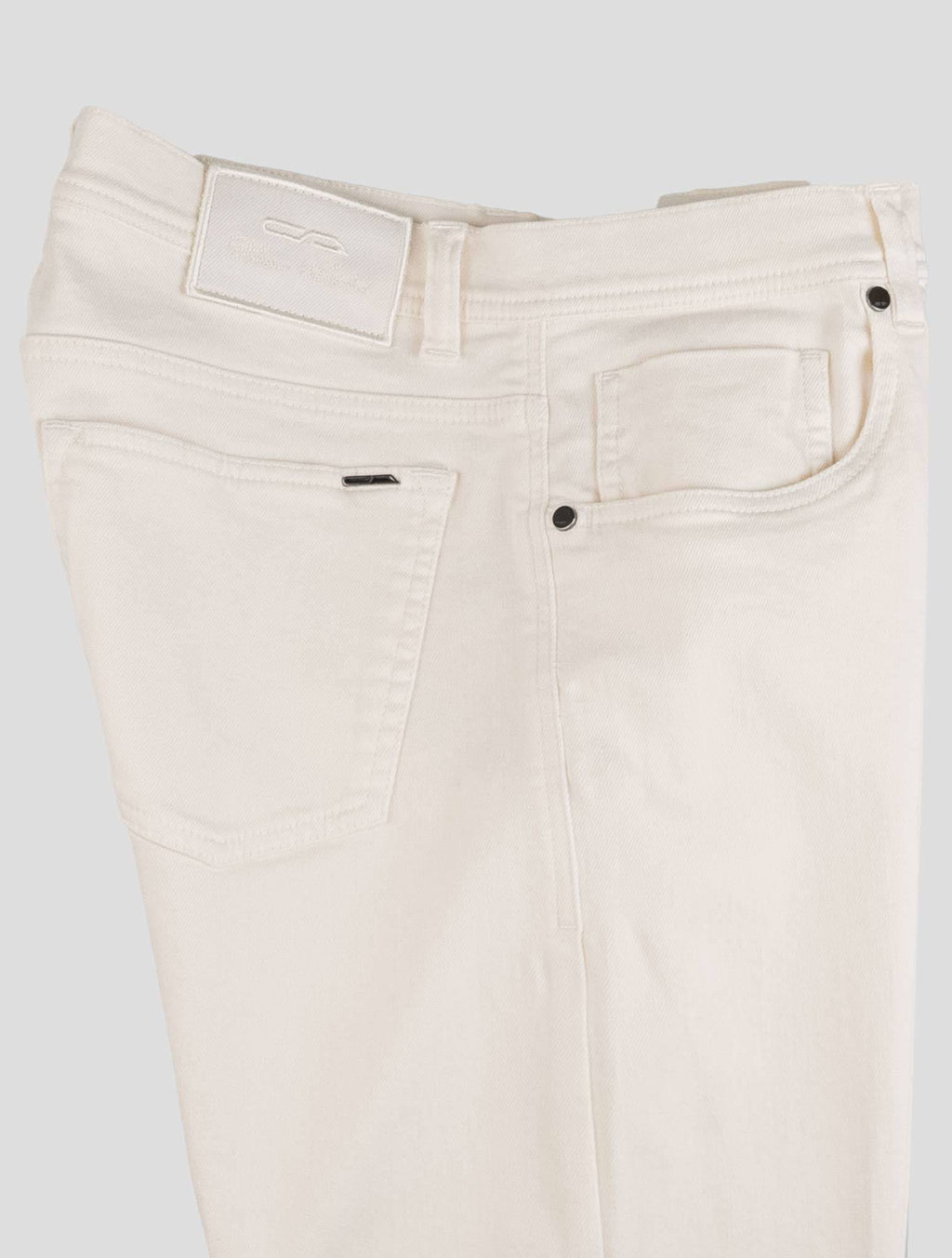 Cesare Attolini White Cotton Pu Jeans
