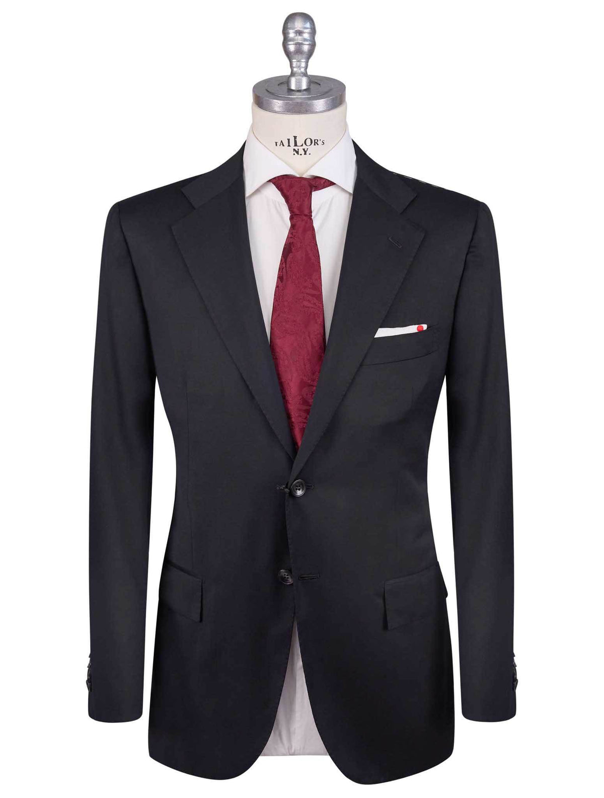 Kiton Kiton Black Virgin Wool Suit Mod. Evo Black 000