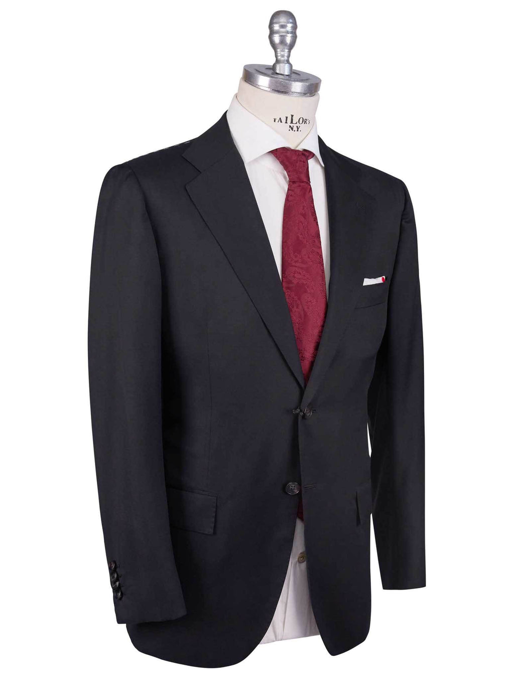 Kiton Kiton Black Virgin Wool Suit Mod. Evo Black 001