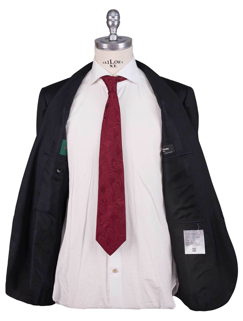 Kiton Black Virgin Wool Suit Mod. Evo