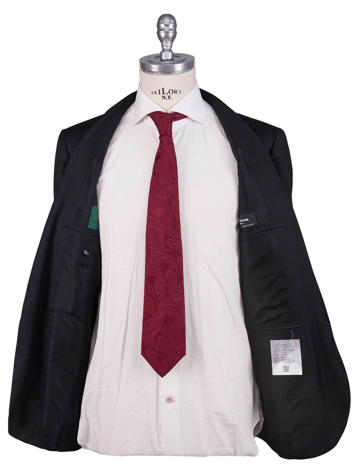 Kiton Black Virgin Wool Suit Mod. Evo