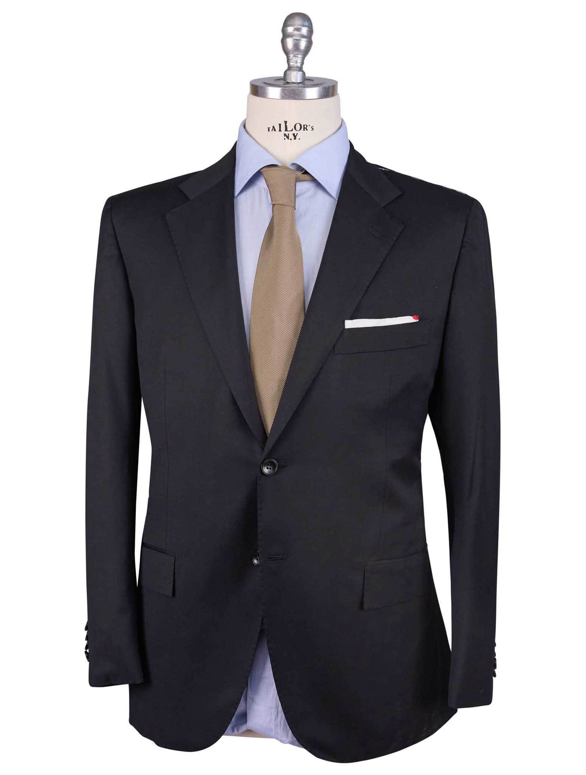 Kiton Black Virgin Wool Suit