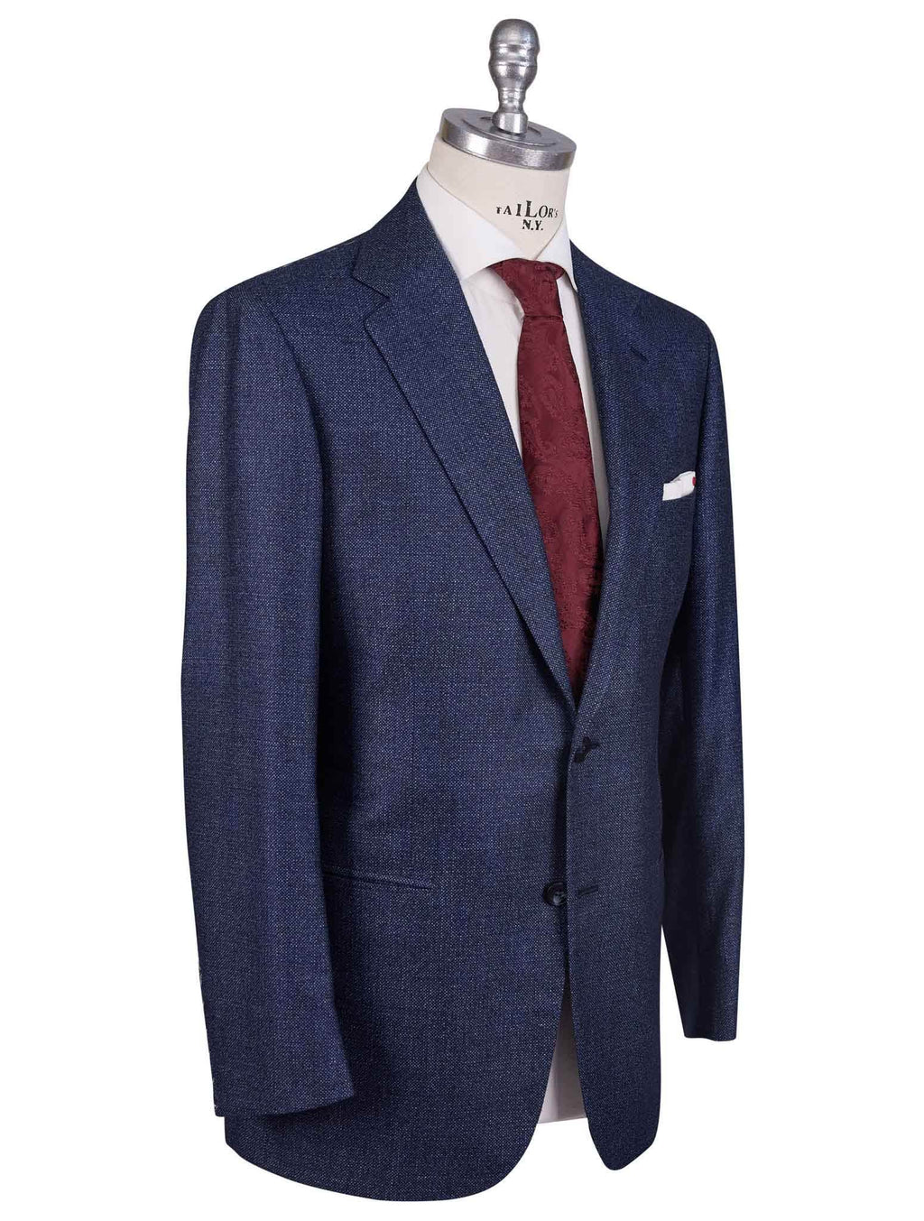 Kiton Kiton Blue Cashmere Silk Linen Suit Blue 001