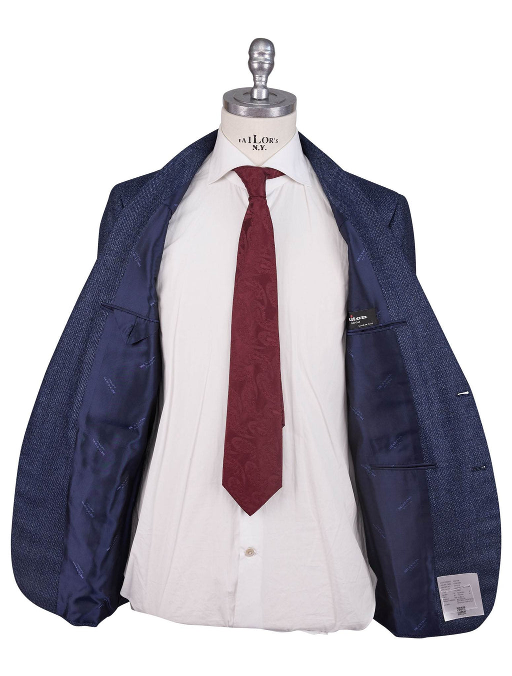 Kiton Blue Cashmere Silk Linen Suit