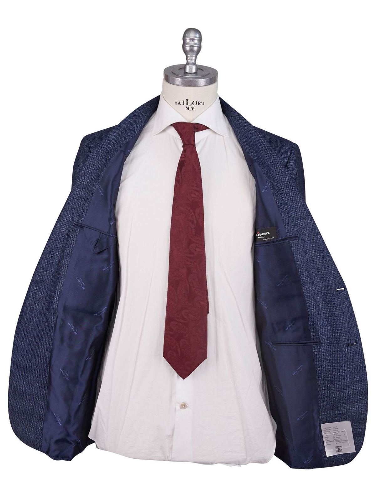 Kiton Blue Cashmere Silk Linen Suit