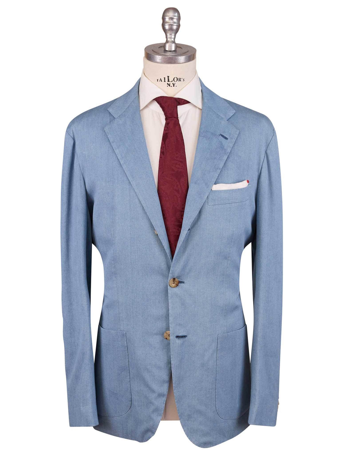 Kiton Light Blue Cotton Ea Short Pants Suit