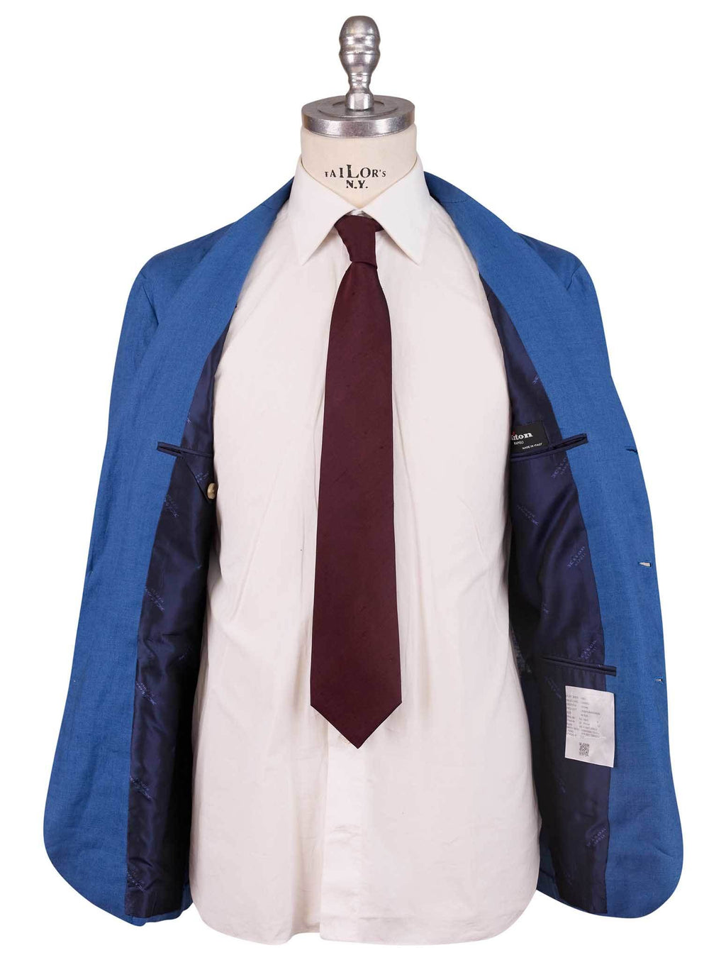 Kiton Blue Linen Suit