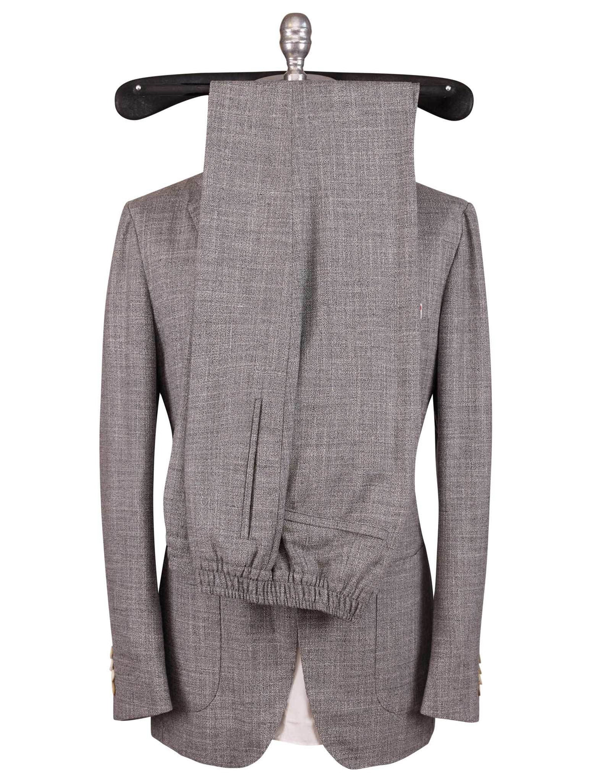Kiton Kiton Gray Cashmere Virgin Wool Linen Silk Suit Gray 001