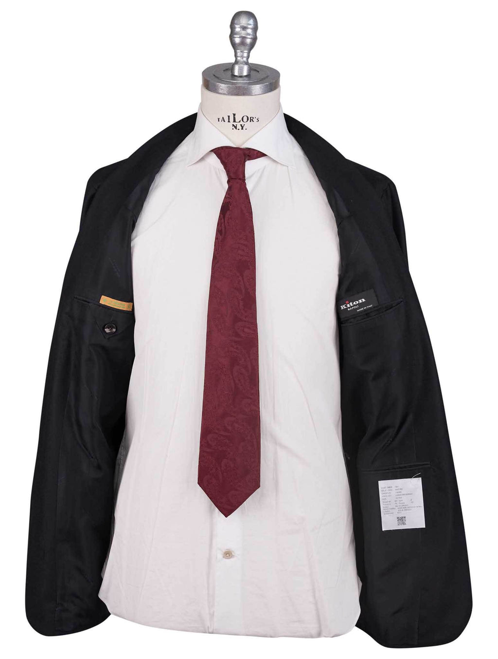 Kiton Black Wool 14 Micron Suit