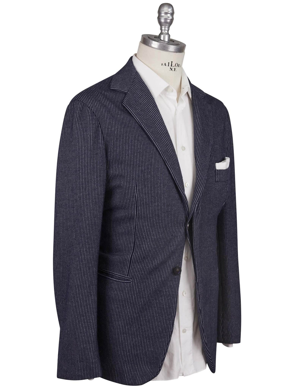 Kiton Knt Blue Cashmere Cotton Suit