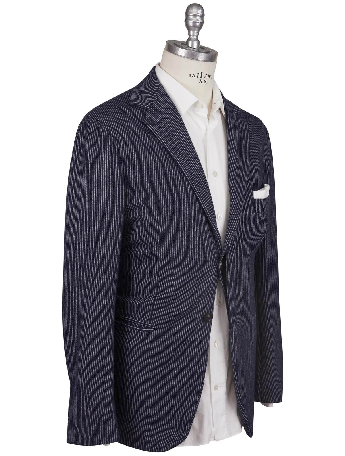 Kiton Knt Blue Cashmere Cotton Suit