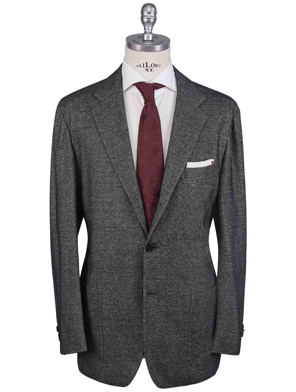 Kiton Knt Gray Cashmere Silk Suit