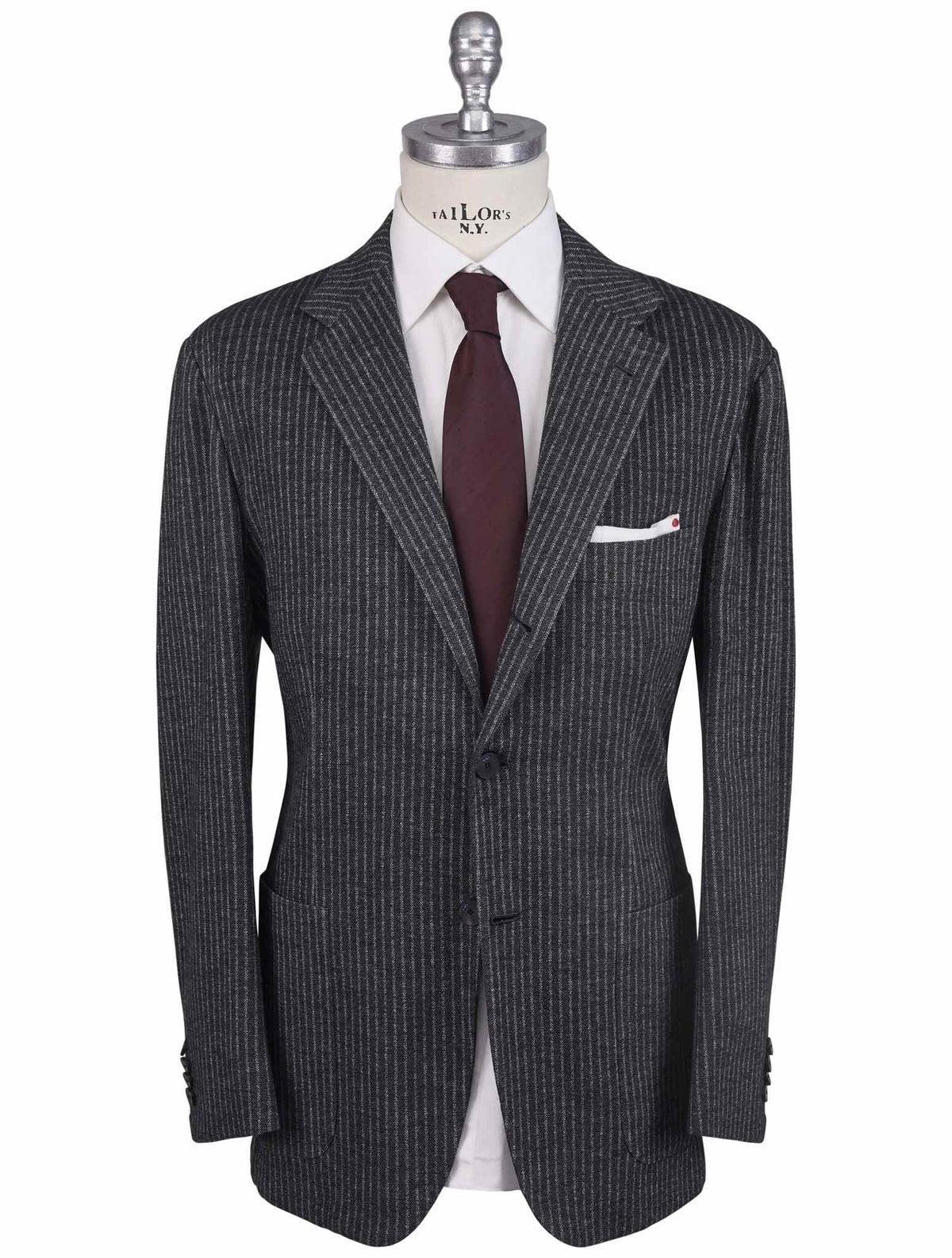 Kiton Knt Gray Cotton Virgin Wool Suit