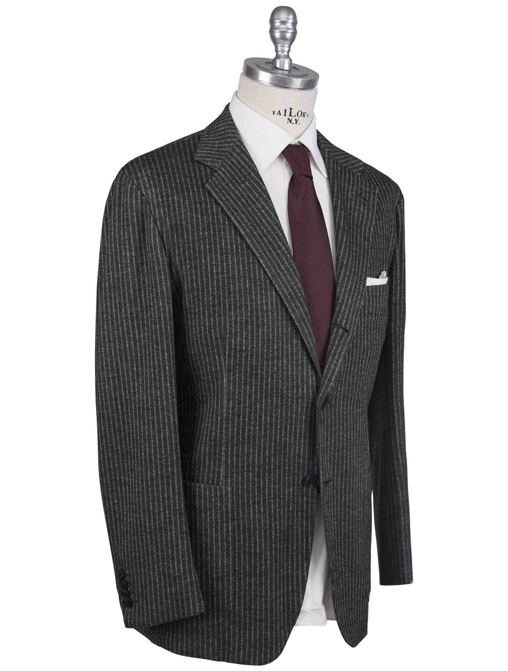 KNT Kiton Knt Gray Cotton Virgin Wool Suit Gray 001