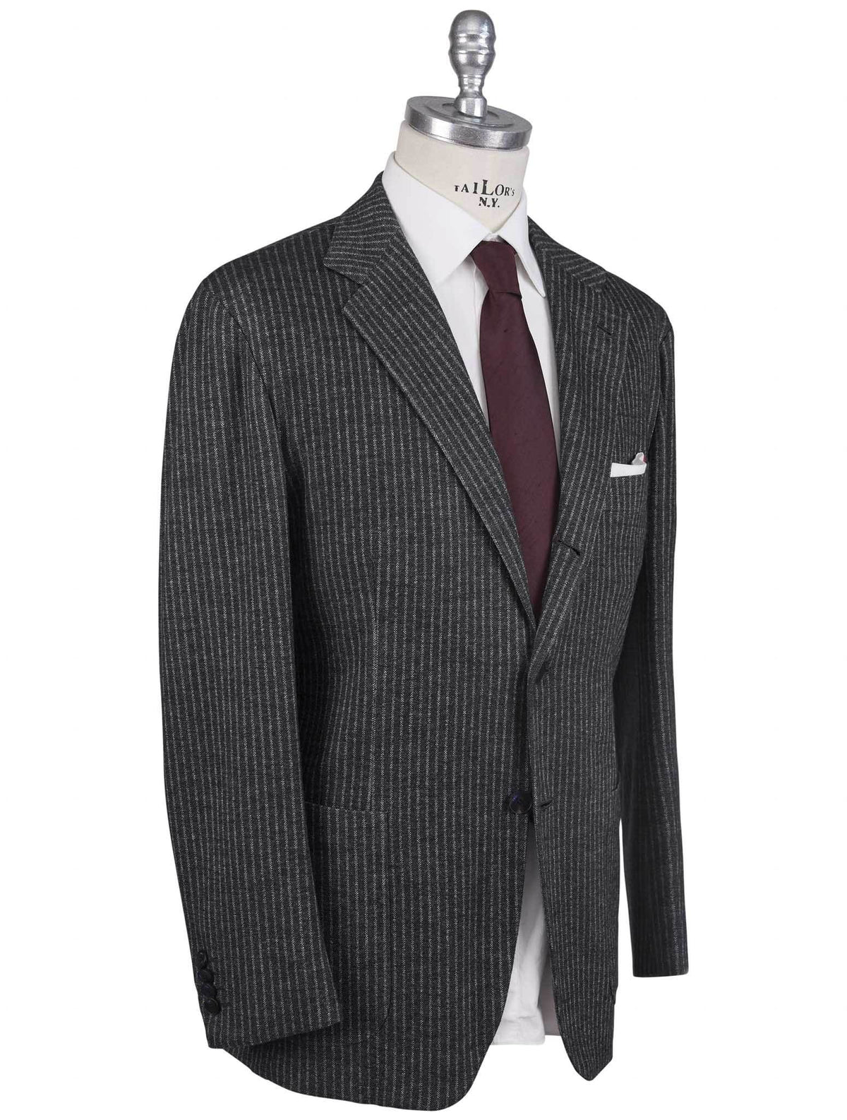 KNT Kiton Knt Gray Cotton Virgin Wool Suit Gray 001