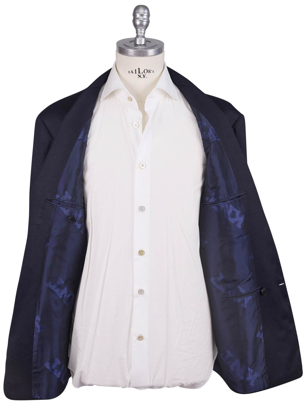 Kiton Knt Blue Wool Suit