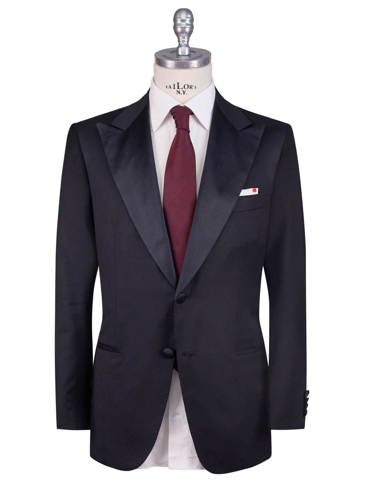 Kiton Kiton Black Cashmere Silk Linen Smoking Suit Black 000