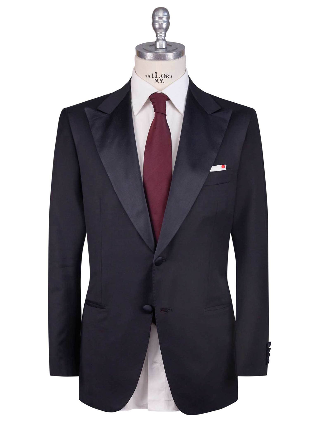 Kiton Black Cashmere Silk Linen Smoking Suit