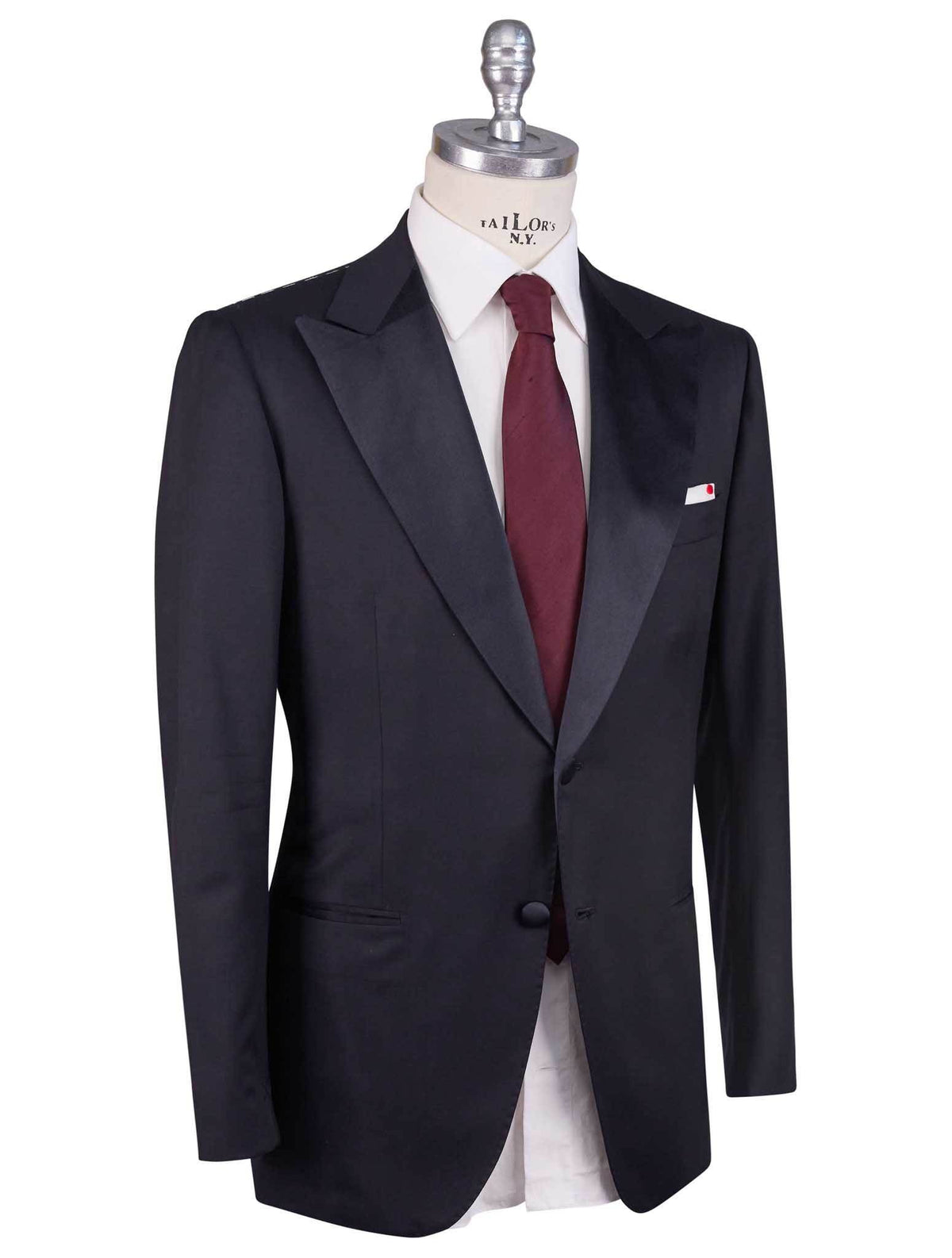 Kiton Kiton Black Cashmere Silk Linen Smoking Suit Black 001
