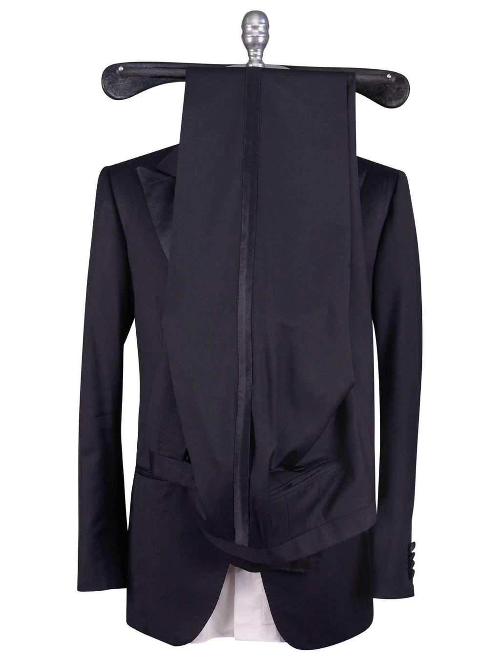 Kiton Black Cashmere Silk Linen Smoking Suit