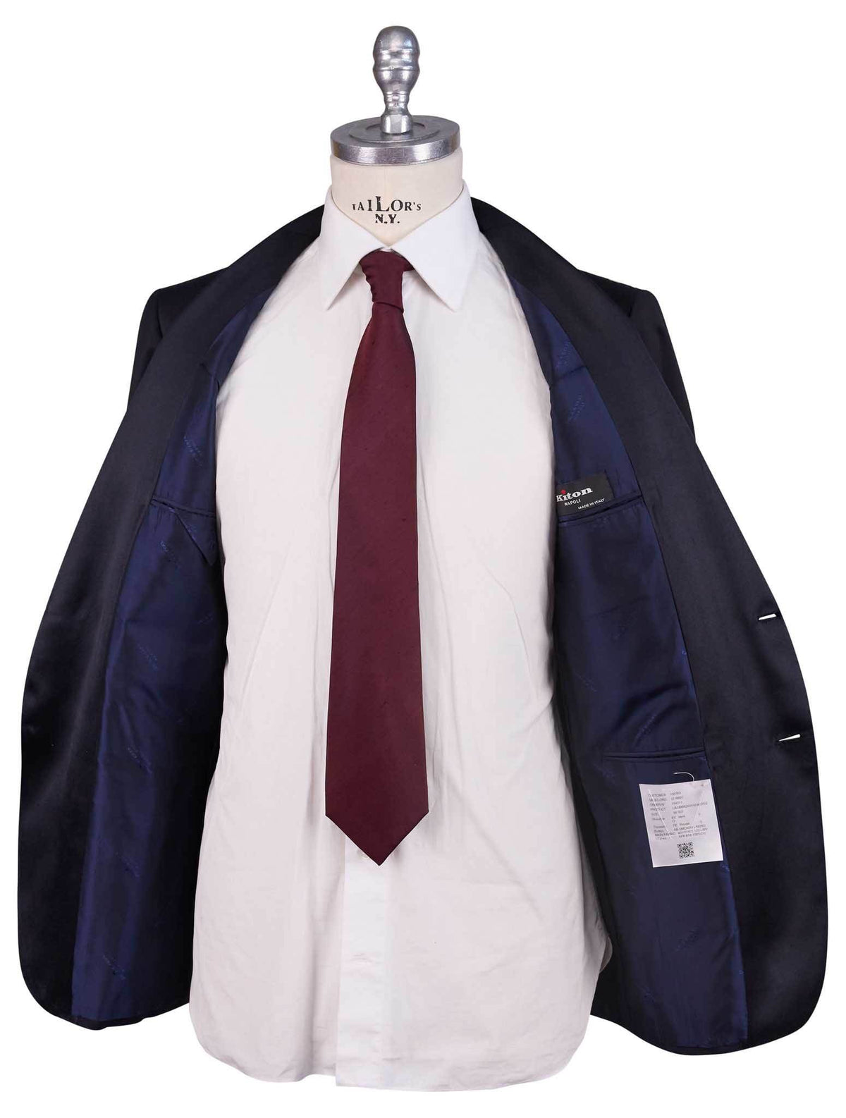 Kiton Black Cashmere Silk Linen Smoking Suit