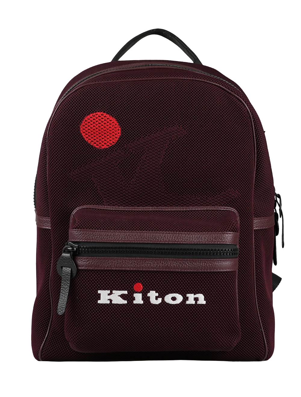 Kiton Kiton Burgundy Cotton Ea Backpack Burgundy 000