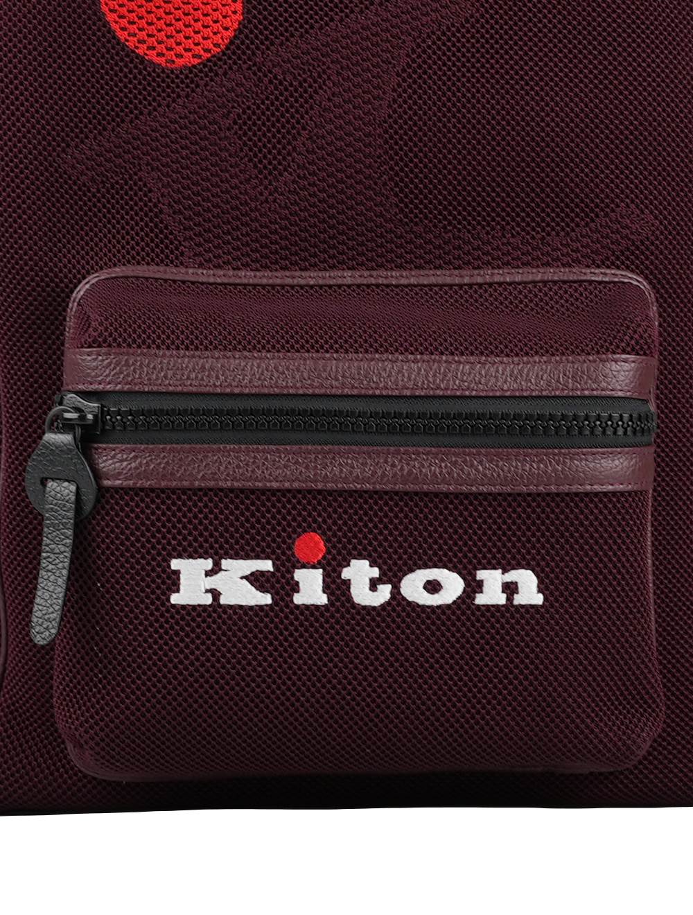 Kiton Burgundy Cotton Ea Backpack