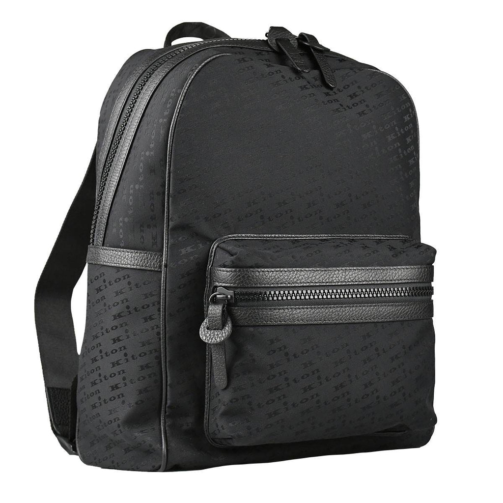 Kiton Kiton Black Pa Pl Leather Backpack Black 001