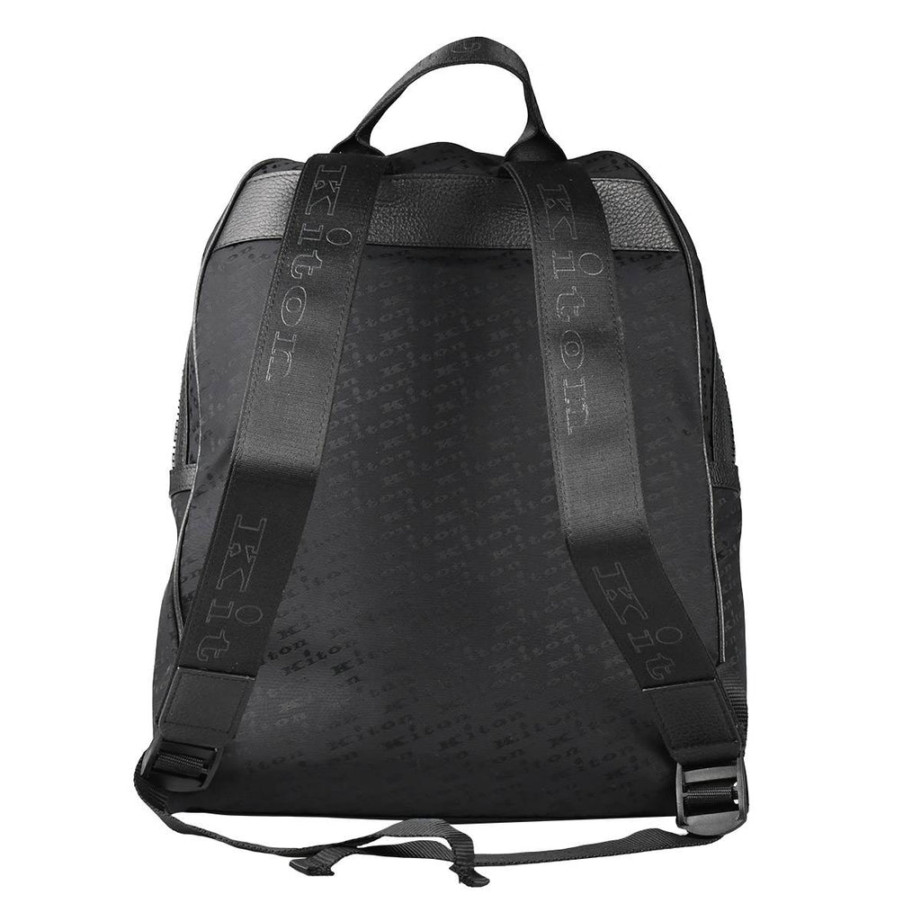 Kiton Black Pa Pl Leather Backpack