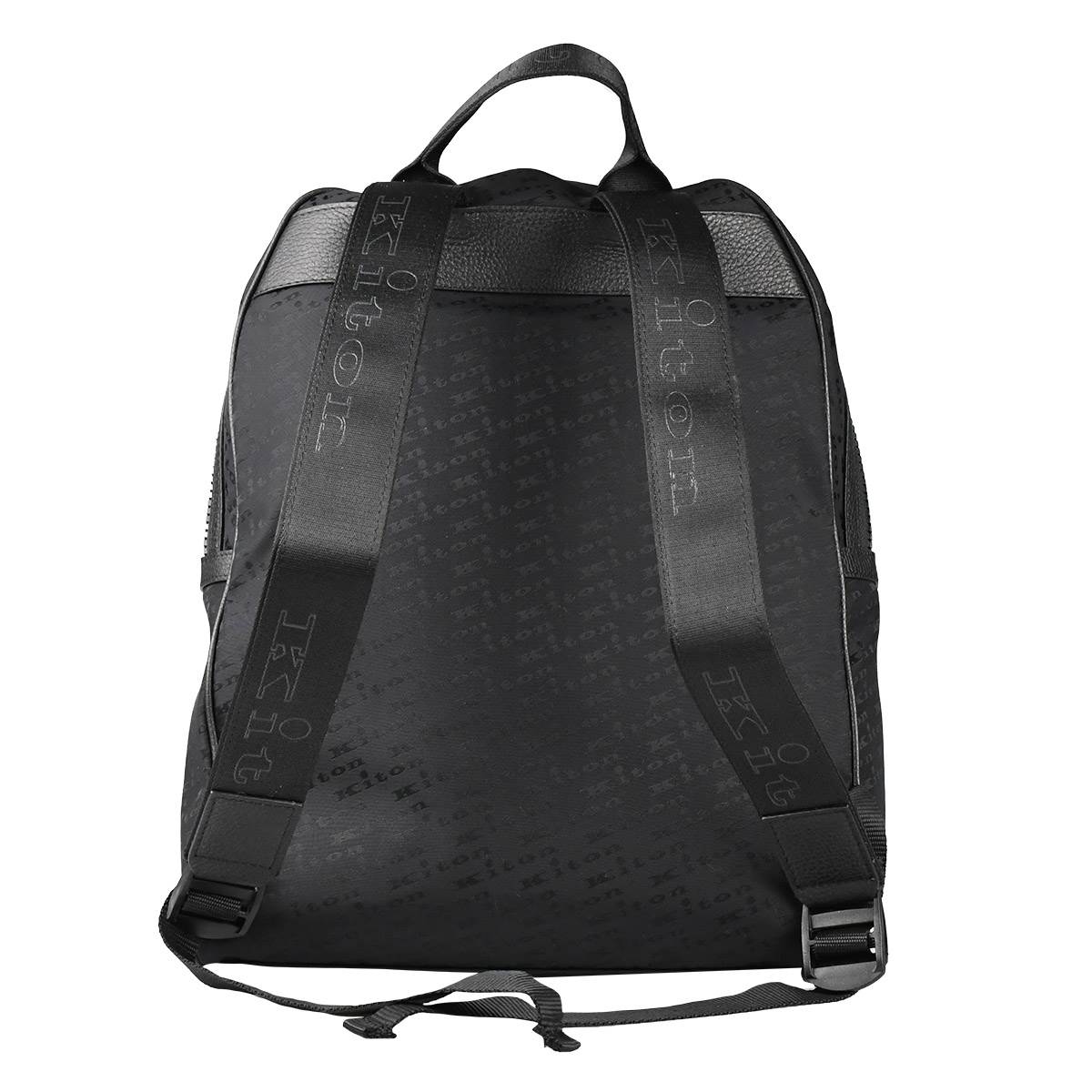 Kiton Black Pa Pl Leather Backpack