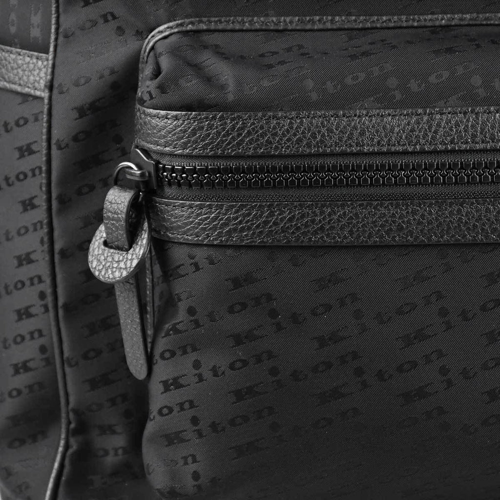 Kiton Black Pa Pl Leather Backpack