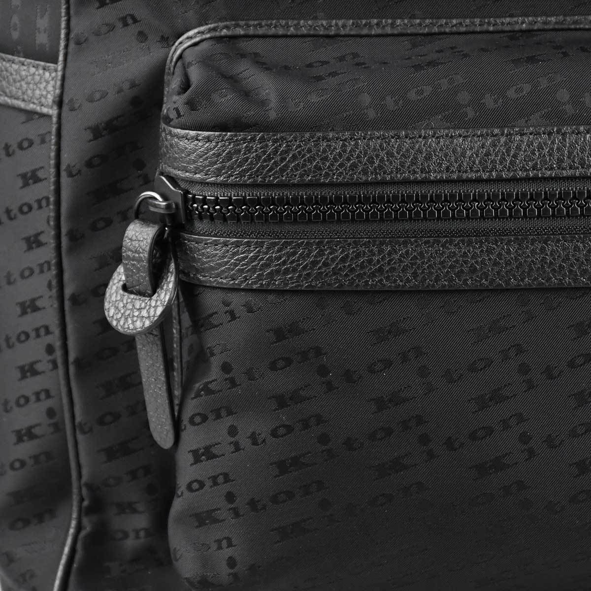 Kiton Black Pa Pl Leather Backpack