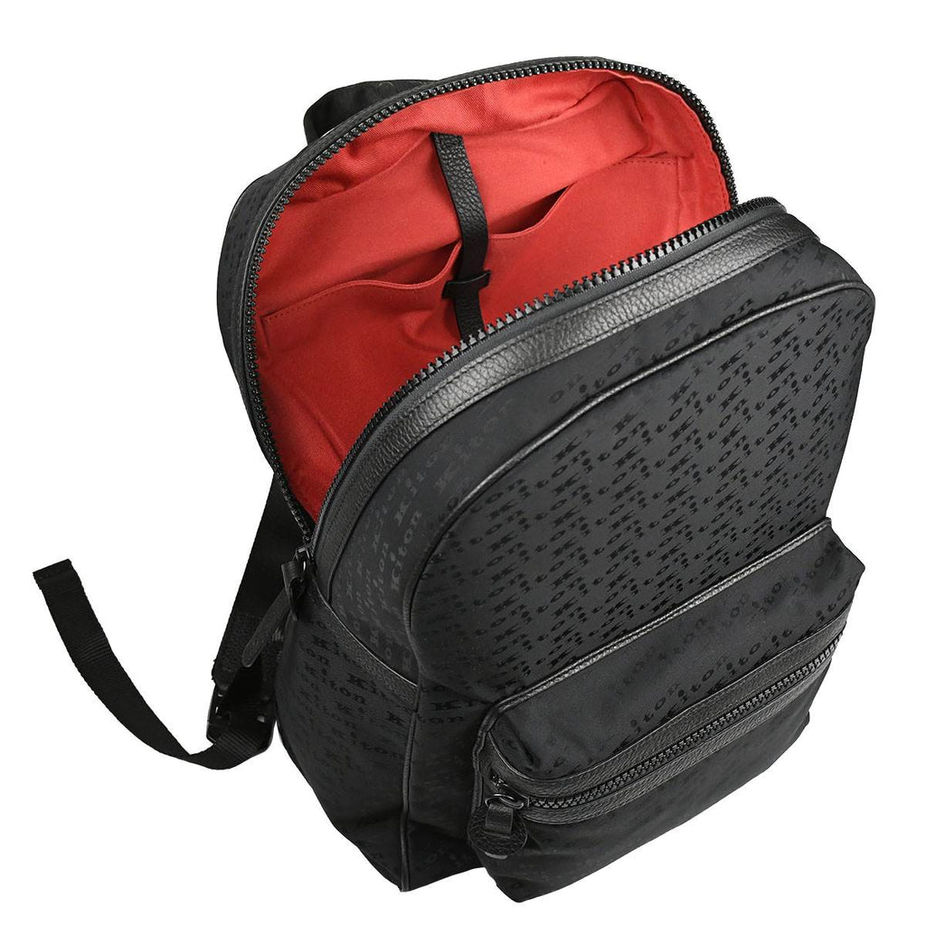 Kiton Black Pa Pl Leather Backpack