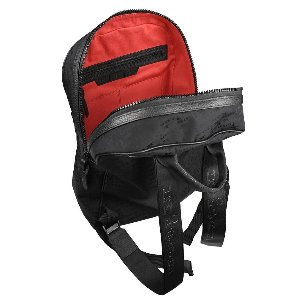 Kiton Black Pa Pl Leather Backpack