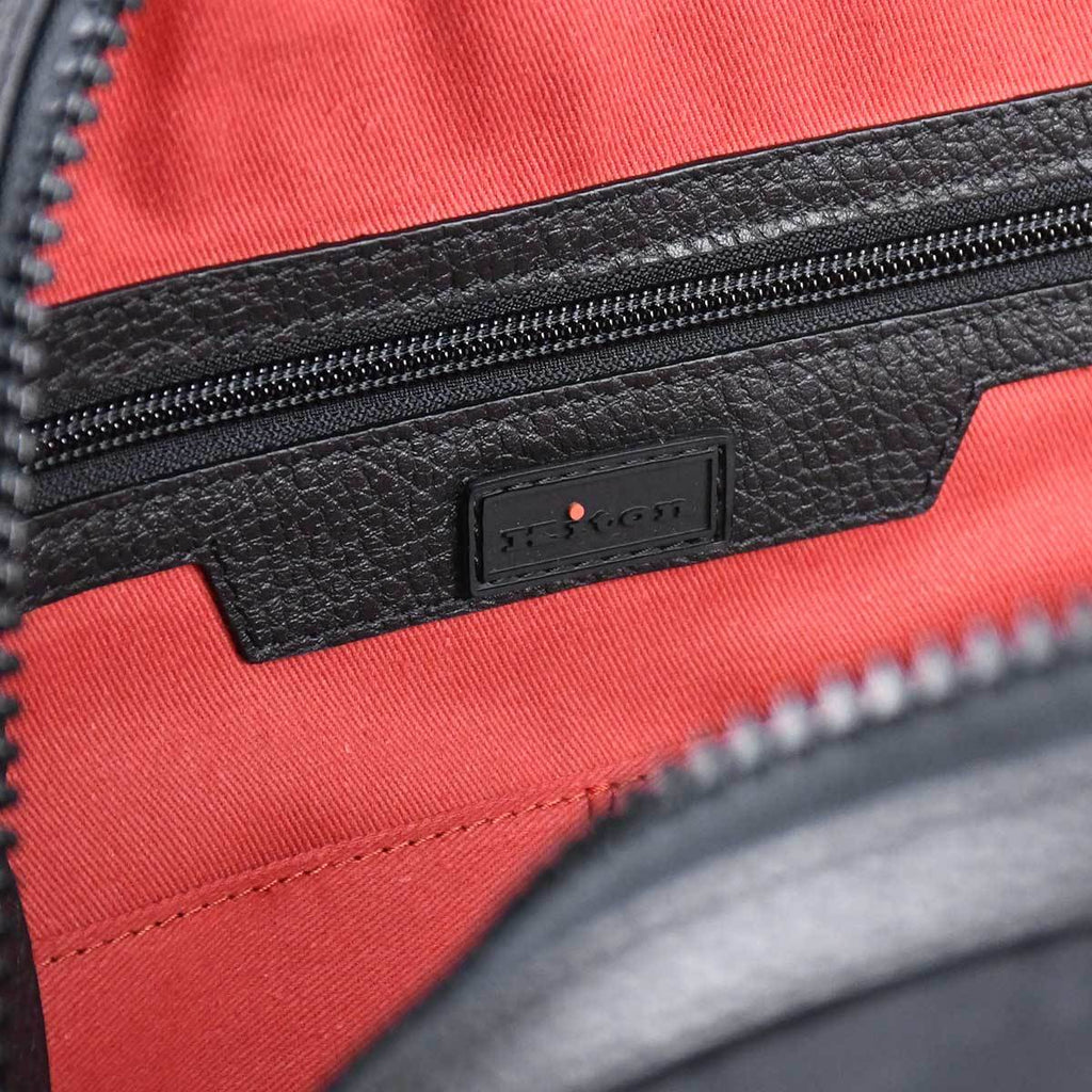 Kiton Black Pa Pl Leather Backpack