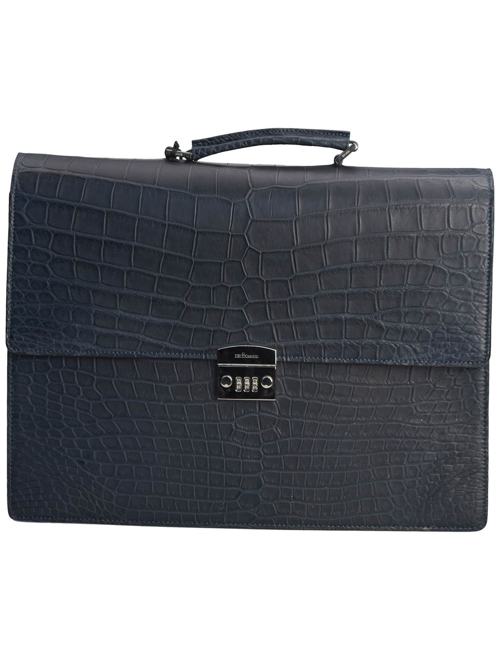 Kiton Kiton Blue Leather Crocodile Bag Blue 000