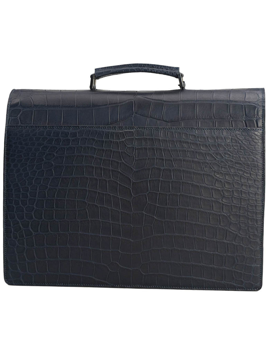 Kiton Kiton Blue Leather Crocodile Bag Blue 001