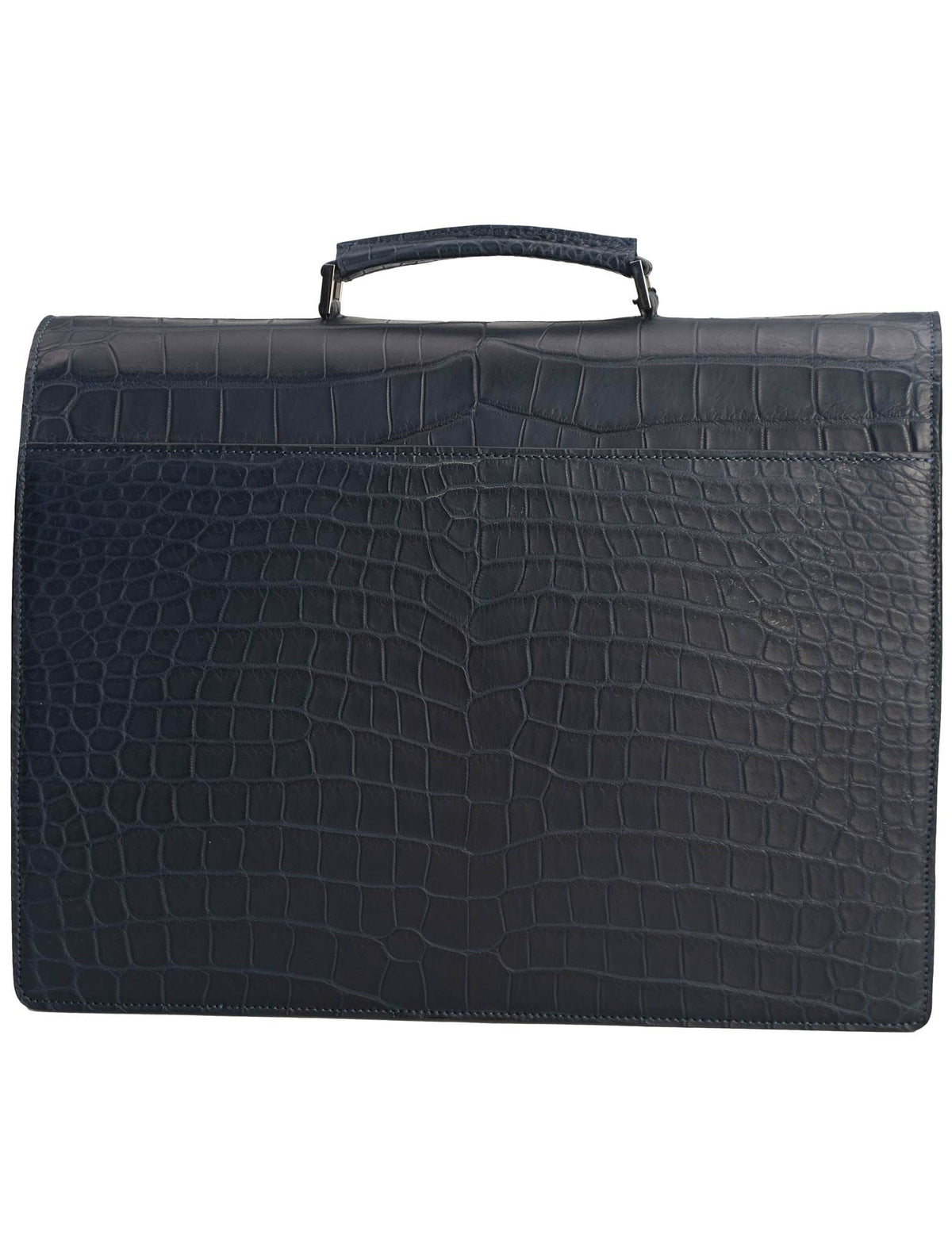 Kiton Kiton Blue Leather Crocodile Bag Blue 001