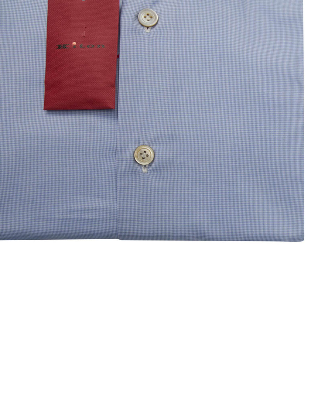 Kiton Blue White Cotton Shirt