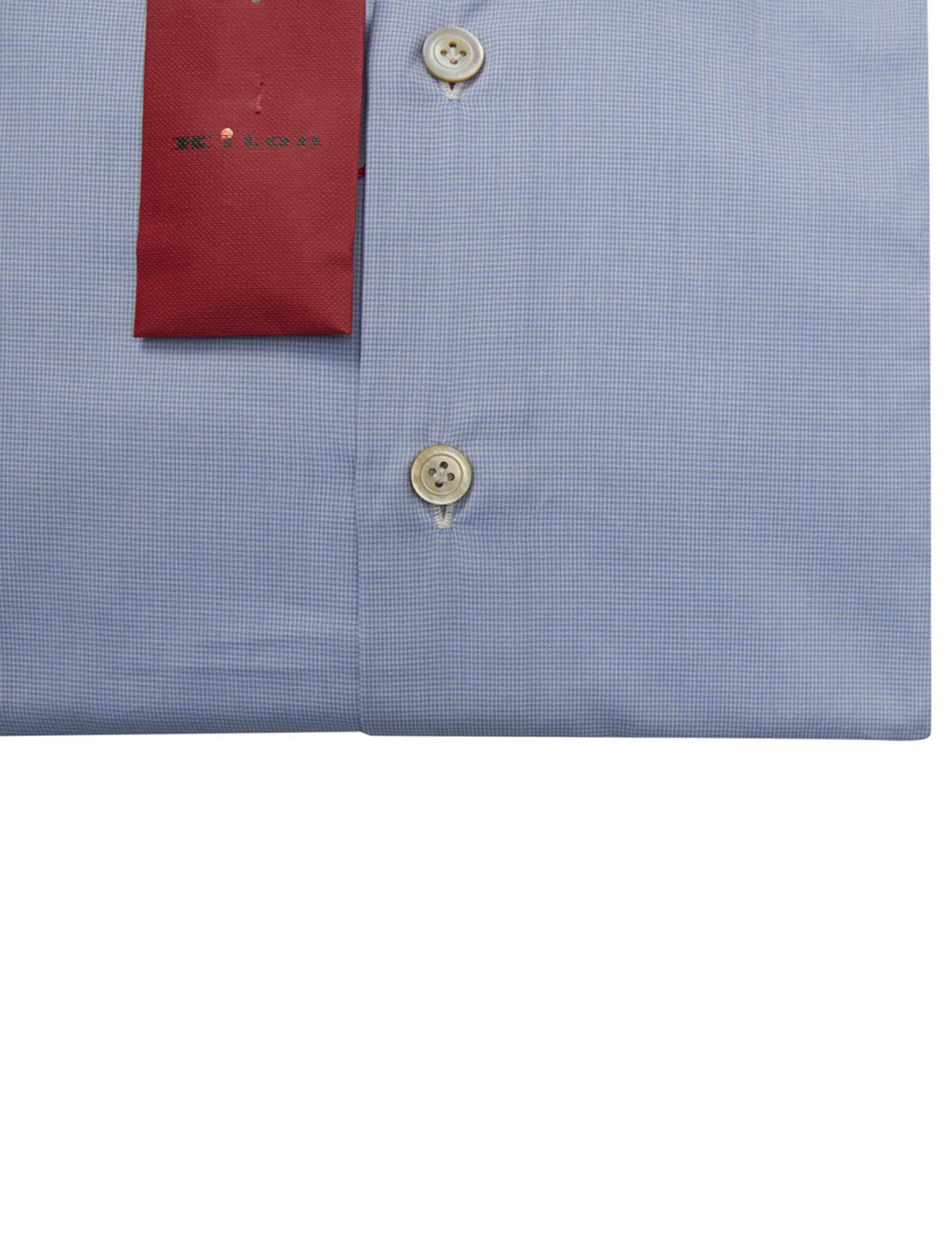 Kiton Blue White Cotton Shirt
